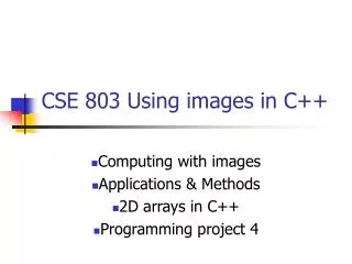CSE 803 Using images in C++