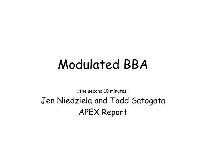 modulated bba