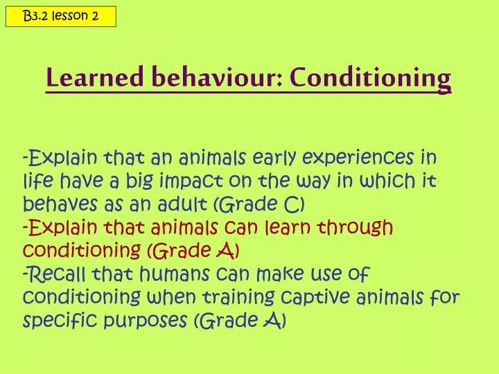 learned behaviour conditioning