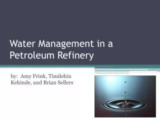Water Management in a Petroleum Refinery
