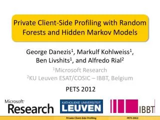 Private Client-Side Profiling with Random Forests and Hidden Markov Models