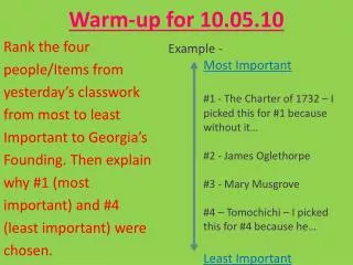 Warm-up for 10.05.10