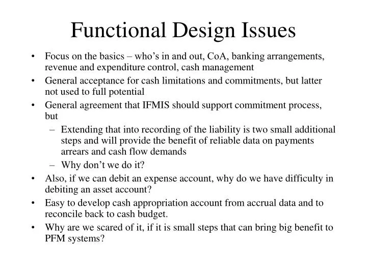 functional design issues