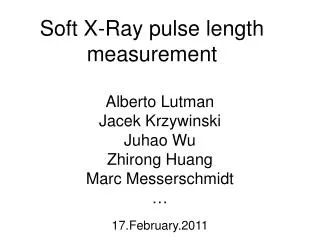 Soft X-Ray pulse length measurement