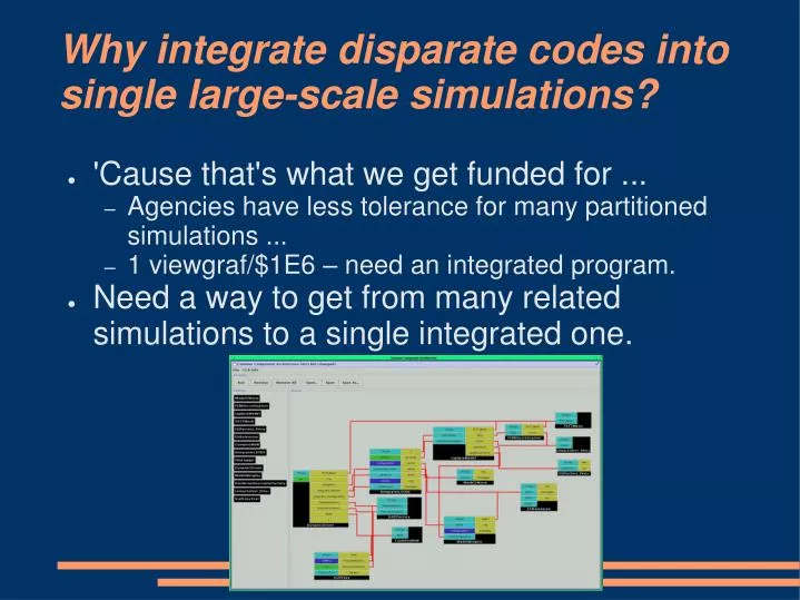 why integrate disparate codes into single large scale simulations
