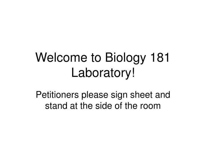 welcome to biology 181 laboratory