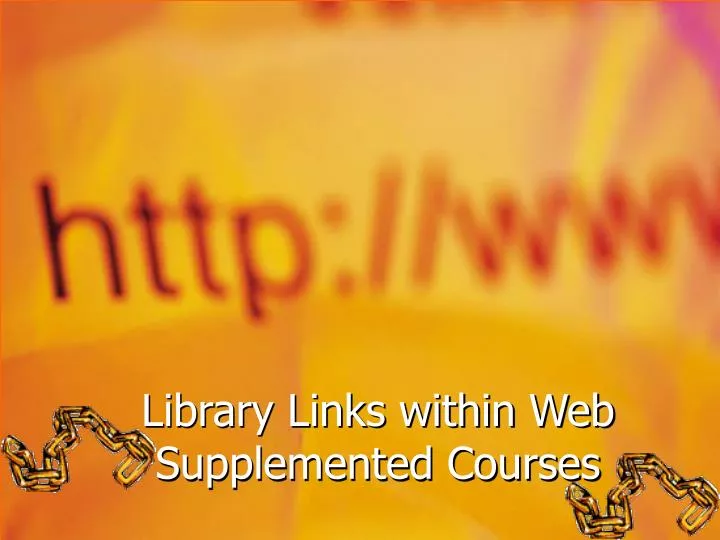library links within web supplemented courses