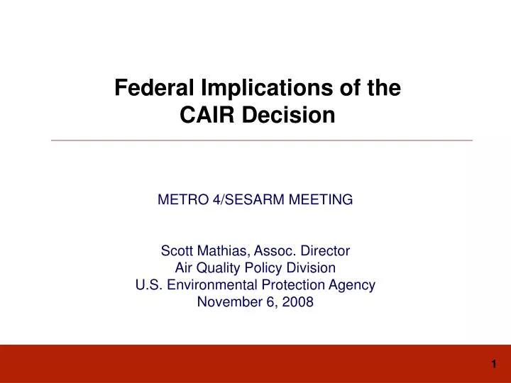 federal implications of the cair decision