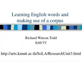 Learning English words and making use of a corpus