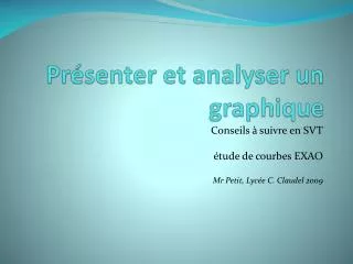 pr senter et analyser un graphique