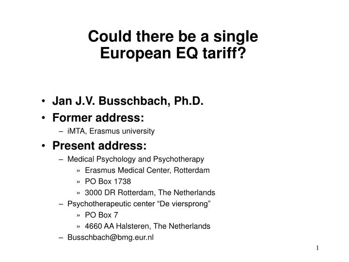 could there be a single european eq tariff