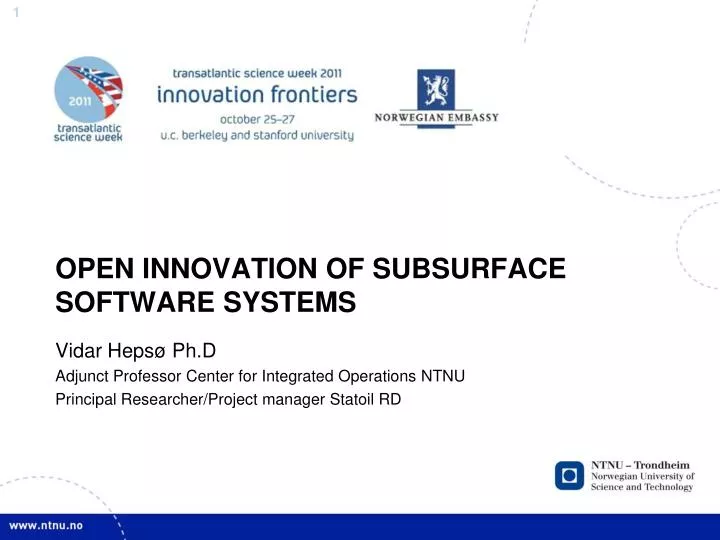 open i nnovation of subsurface s oftware s ystems