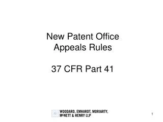 New Patent Office Appeals Rules 37 CFR Part 41