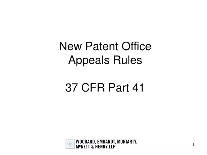 new patent office appeals rules 37 cfr part 41