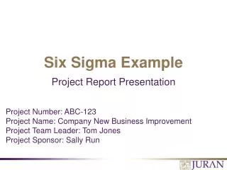 Six Sigma Example