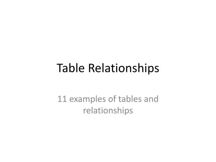 table relationships