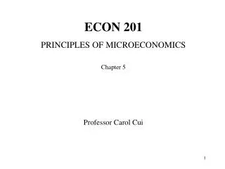 ECON 201 PRINCIPLES OF MICROECONOMICS