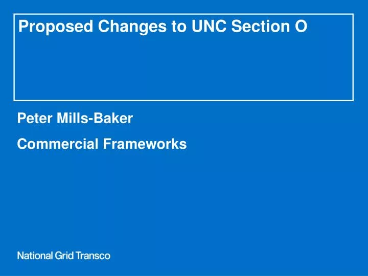 proposed changes to unc section o