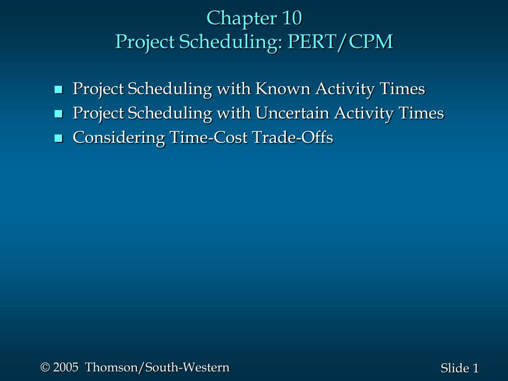 PPT - Chapter 10 Project Scheduling: PERT/CPM PowerPoint Presentation ...