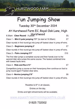 Fun Jumping Show Tuesday 30 th December 2014