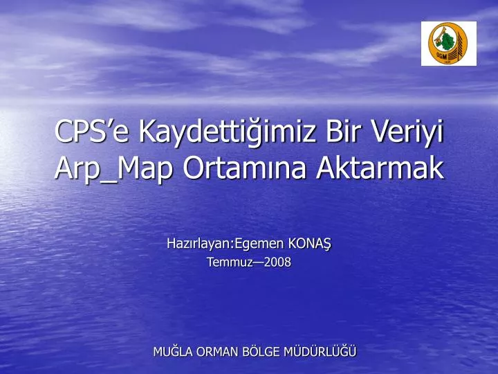 cps e kaydetti imiz bir veriyi arp map ortam na aktarmak