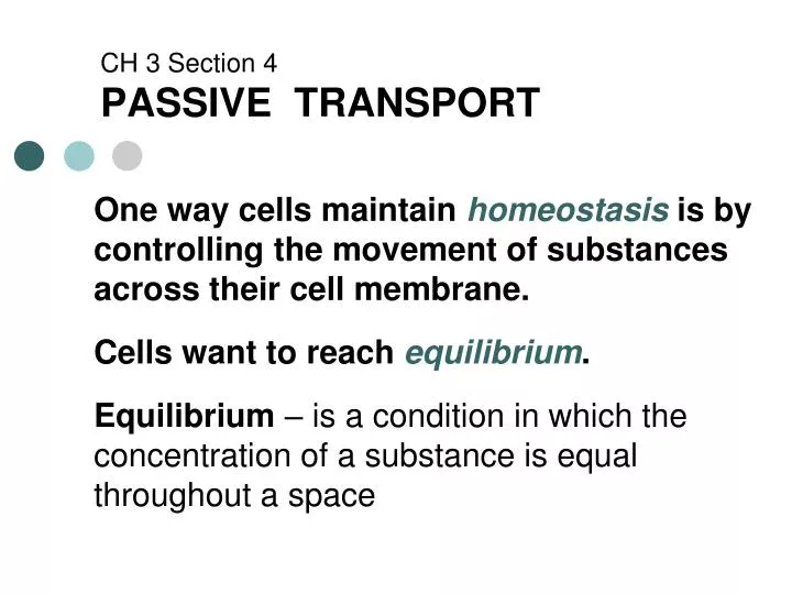 ch 3 section 4 passive transport