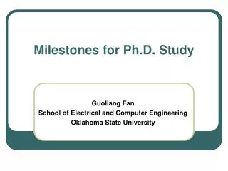 Milestones for Ph.D. Study