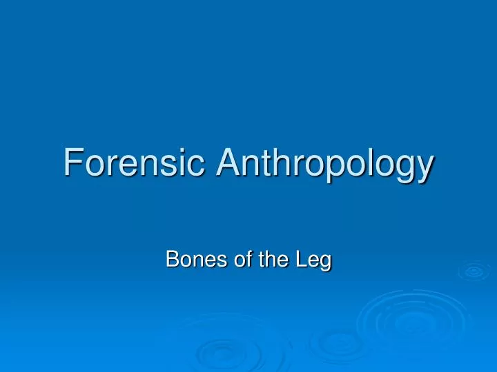 forensic anthropology