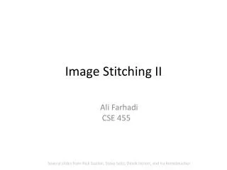 Image Stitching II