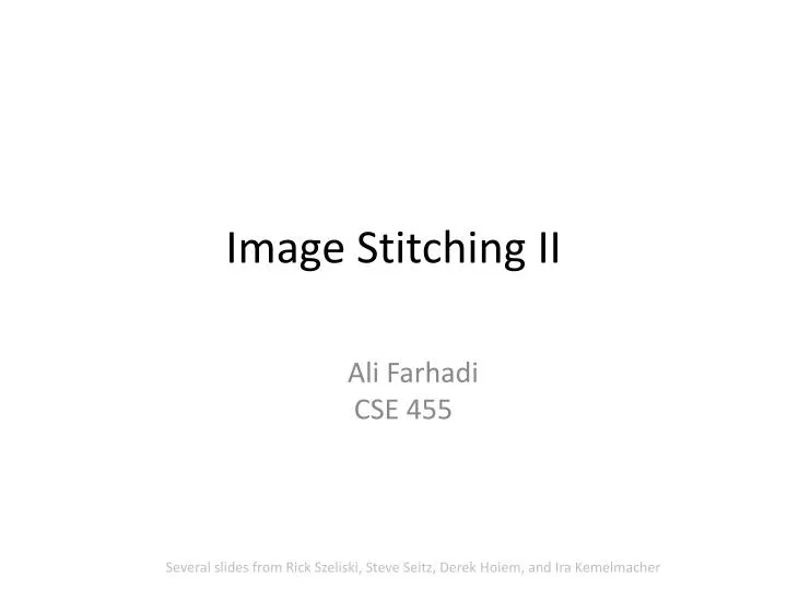 image stitching ii
