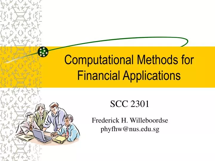 computational methods for financial applications