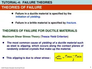 THEORIES OF FAILURE