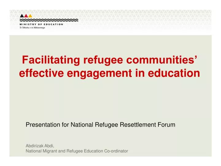 facilitating refugee communities effective engagement in education