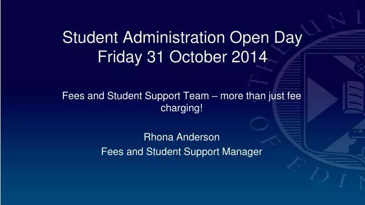 student administration open day friday 31 october 2014