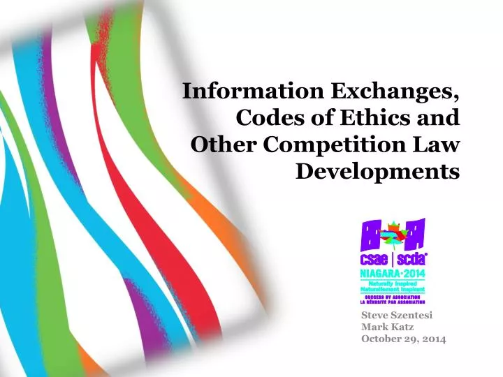 information exchanges codes of ethics and other competition law developments