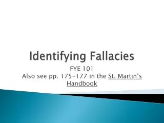 Identifying Fallacies