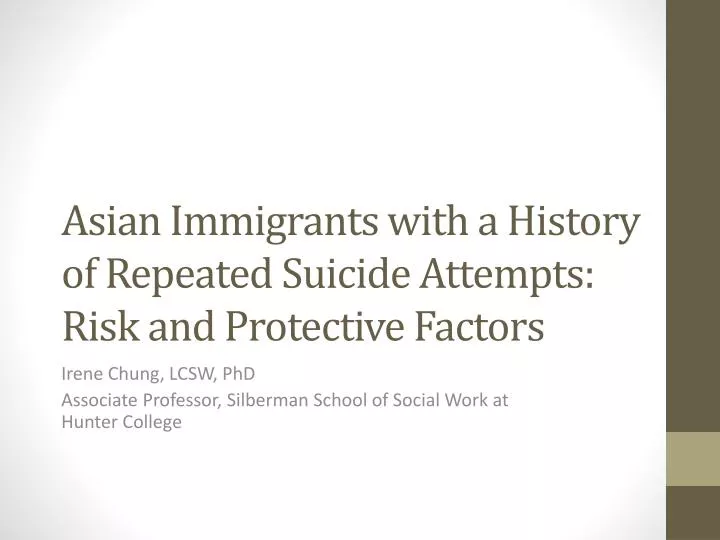 asian immigrants with a history of r epeated suicide a ttempts risk and protective factors