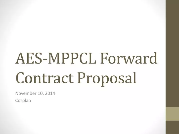 aes mppcl forward contract proposal