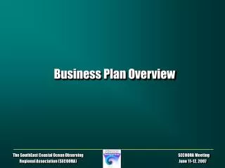 Business Plan Overview