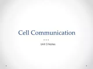 Cell Communication