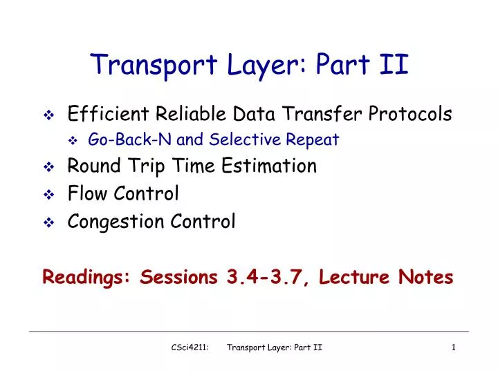 transport layer part ii