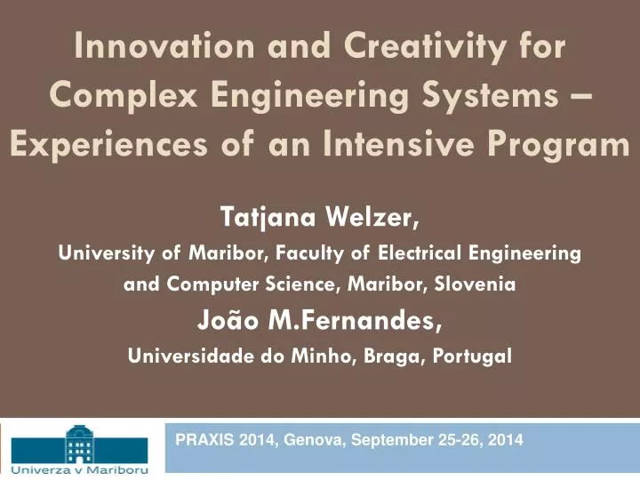 innovation and creativity for complex engineering systems experiences of an intensive program