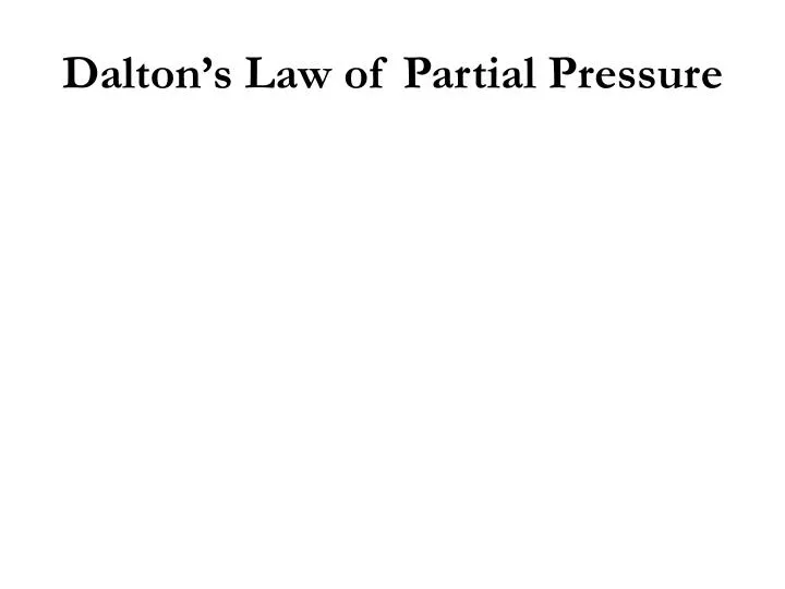 dalton s law of partial pressure