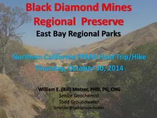 Black Diamond Mines Regional Preserve East Bay Regional Parks