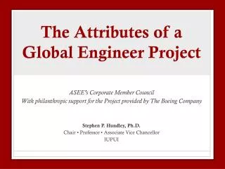 The Attributes of a Global Engineer Project