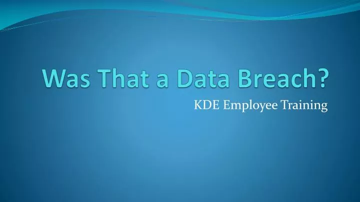 was that a data breach