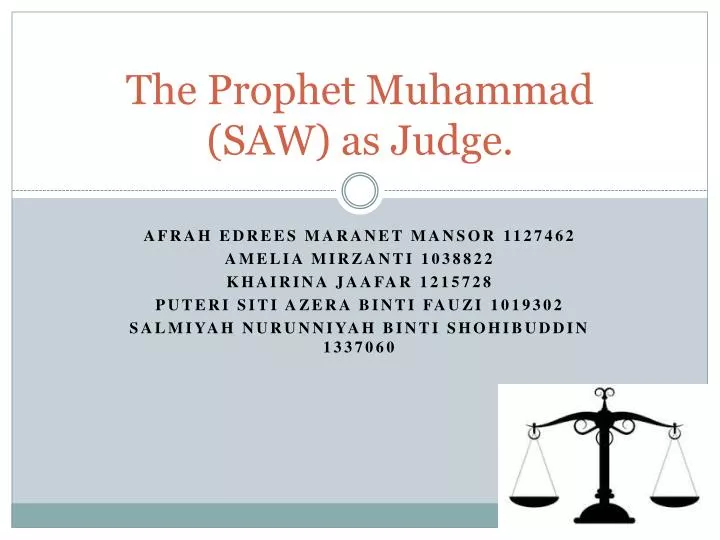 the prophet muhammad saw as judge