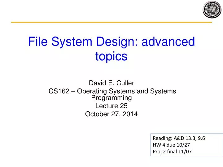 file system design advanced topics