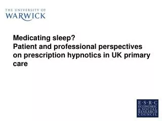 Medicating sleep?