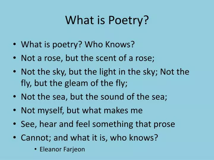 what is poetry